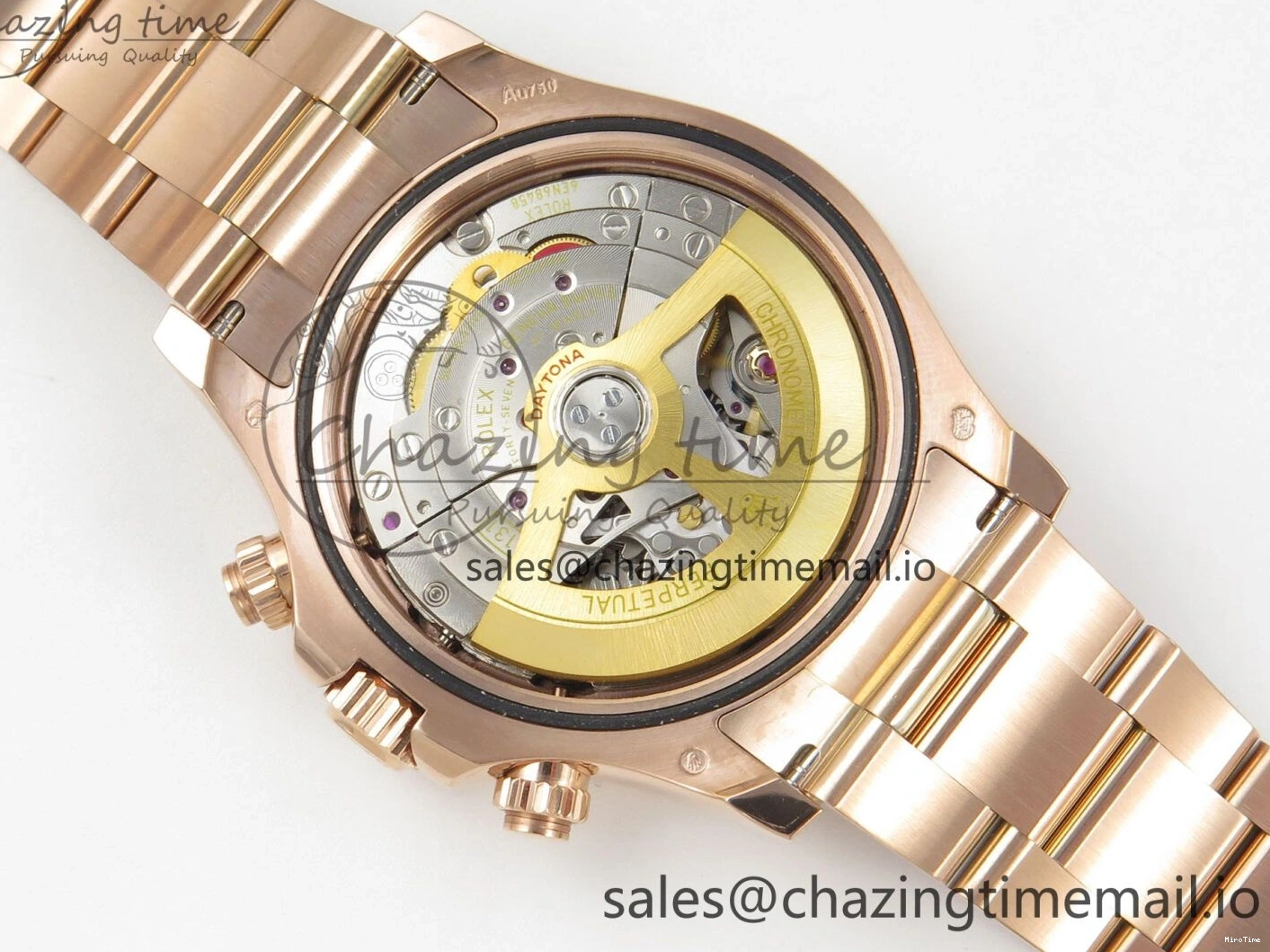 MiroTime 0130 WeatherProof Daytona 126505 RG Clean 1:1 Best Edition RG Champagne Stick Dial on RG Bracelet Super Clone DD 248